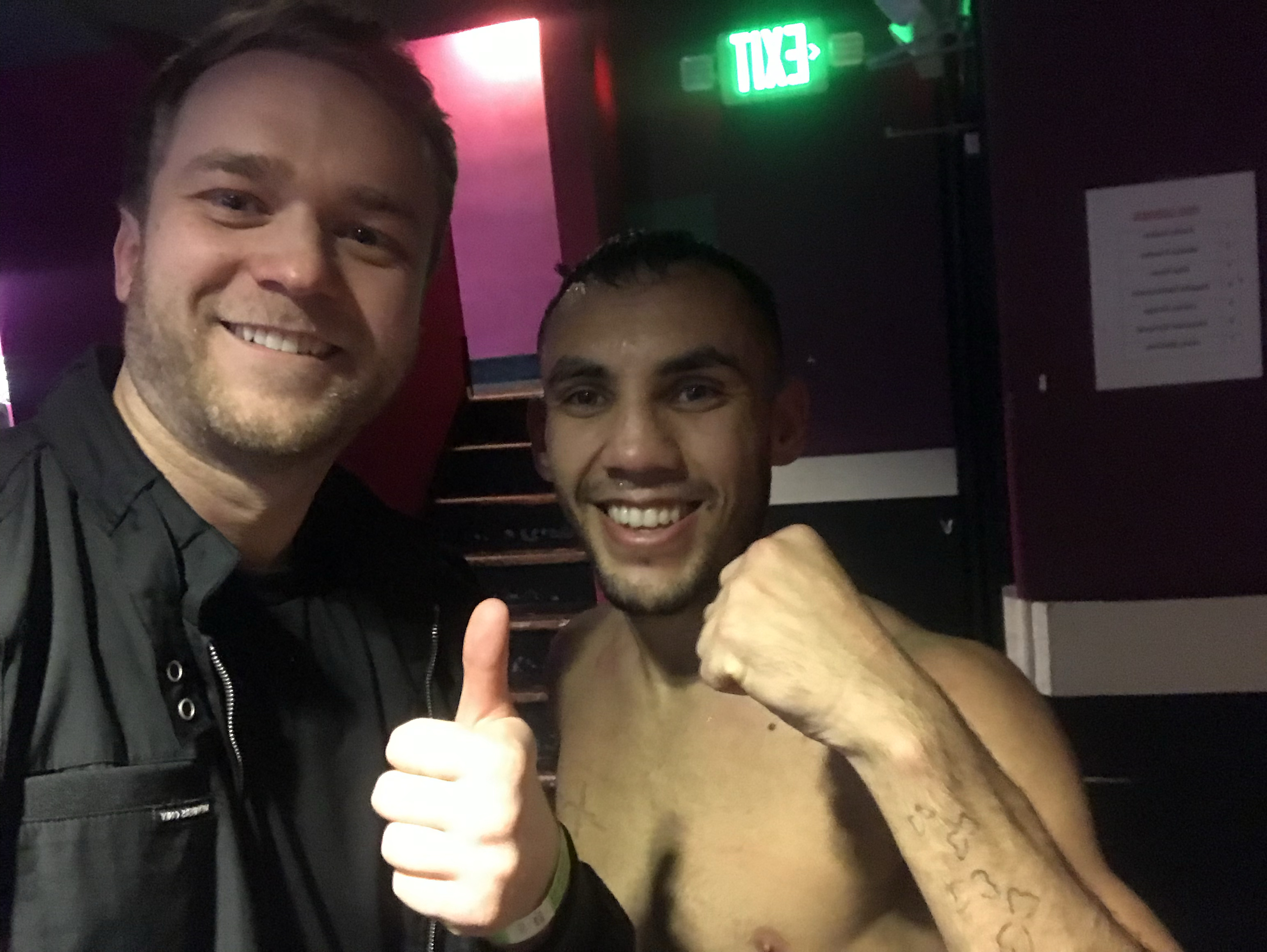 Devin and Alex after a boxing match